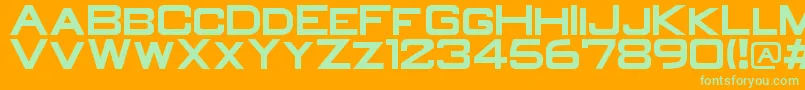 OldR-Schriftart – Grüne Schriften auf orangefarbenem Hintergrund