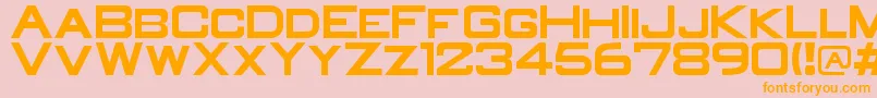フォントOldR – オレンジの文字がピンクの背景にあります。
