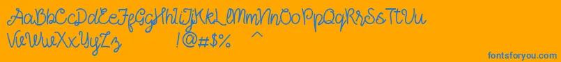 AshalinaDemo Font – Blue Fonts on Orange Background