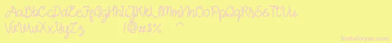 AshalinaDemo Font – Pink Fonts on Yellow Background