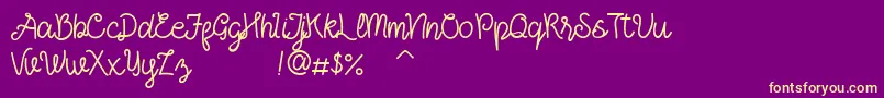 AshalinaDemo Font – Yellow Fonts on Purple Background