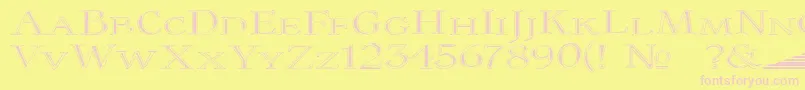 Coltaine1-Schriftart – Rosa Schriften auf gelbem Hintergrund