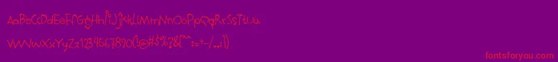 Czcionka Mouthfulofbeer – czerwone czcionki na fioletowym tle