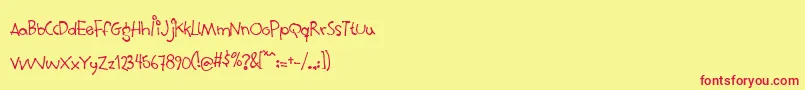 Mouthfulofbeer Font – Red Fonts on Yellow Background