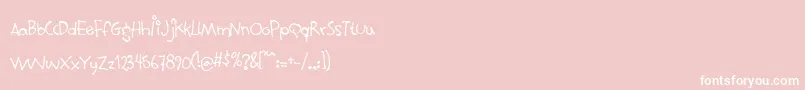 Mouthfulofbeer-Schriftart – Weiße Schriften auf rosa Hintergrund