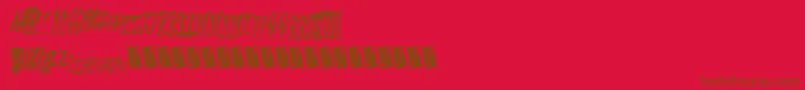 Czcionka Summerscare – brązowe czcionki na czerwonym tle