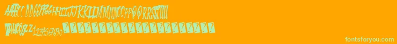 Summerscare Font – Green Fonts on Orange Background