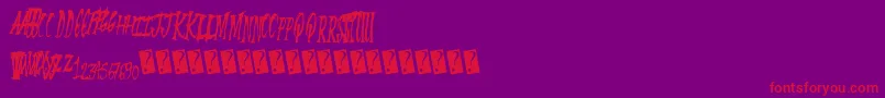 Fonte Summerscare – fontes vermelhas em um fundo violeta