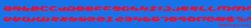 KubrickCondensed Font – Red Fonts on Blue Background