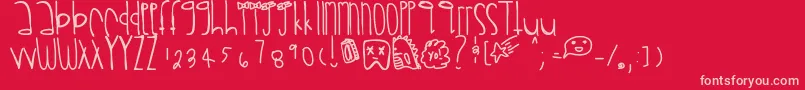 Rawrrr Font – Pink Fonts on Red Background