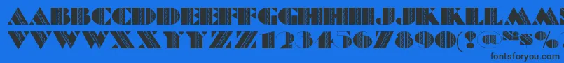 Feteaccomplinf Font – Black Fonts on Blue Background