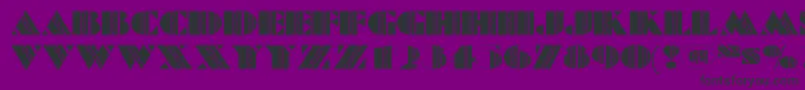 Czcionka Feteaccomplinf – czarne czcionki na fioletowym tle