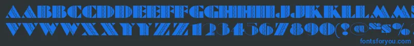 Feteaccomplinf Font – Blue Fonts on Black Background