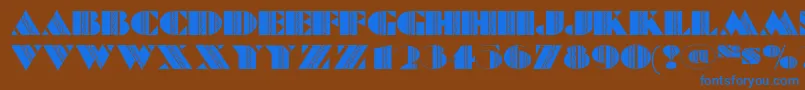 Feteaccomplinf Font – Blue Fonts on Brown Background