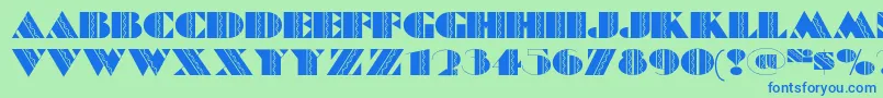 Feteaccomplinf Font – Blue Fonts on Green Background