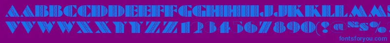 Feteaccomplinf Font – Blue Fonts on Purple Background