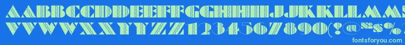 Feteaccomplinf Font – Green Fonts on Blue Background