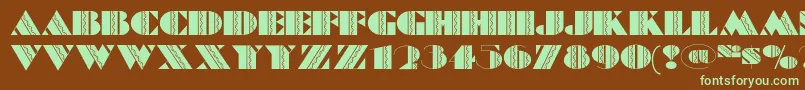 Feteaccomplinf Font – Green Fonts on Brown Background