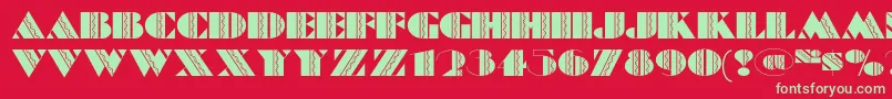 Feteaccomplinf Font – Green Fonts on Red Background