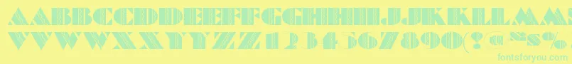 Czcionka Feteaccomplinf – zielone czcionki na żółtym tle