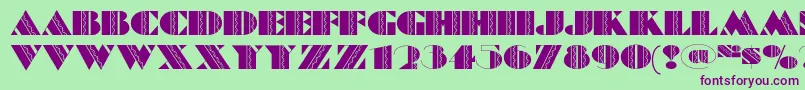 Feteaccomplinf Font – Purple Fonts on Green Background