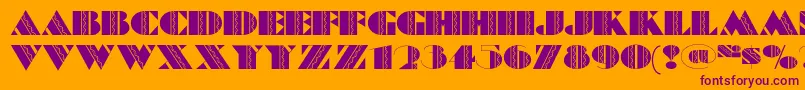 Feteaccomplinf Font – Purple Fonts on Orange Background