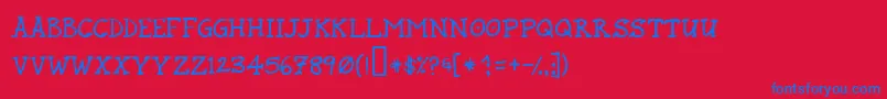 Rundm Font – Blue Fonts on Red Background