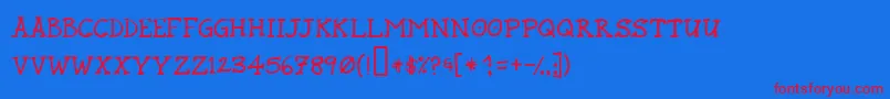 Rundm Font – Red Fonts on Blue Background