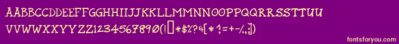 Rundm Font – Yellow Fonts on Purple Background