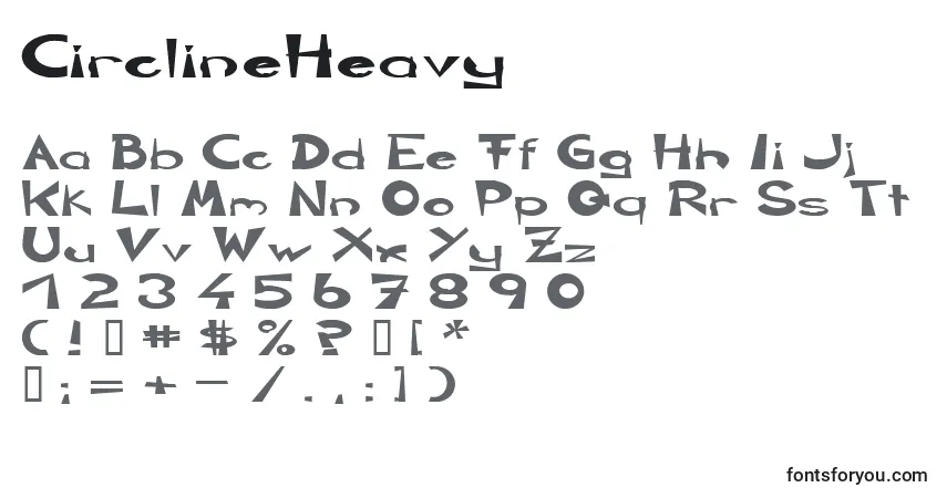 A fonte CirclineHeavy – alfabeto, números, caracteres especiais