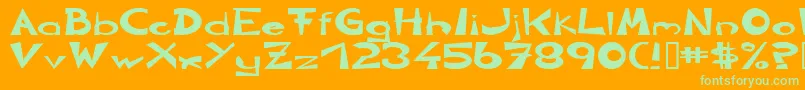 CirclineHeavy Font – Green Fonts on Orange Background