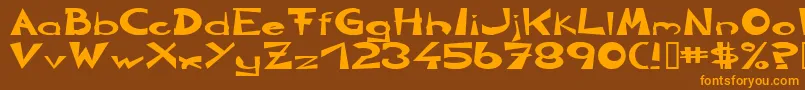 CirclineHeavy Font – Orange Fonts on Brown Background