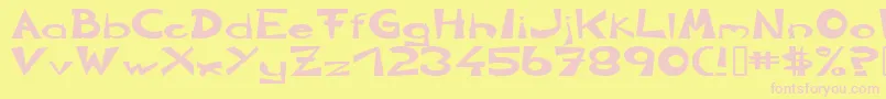 CirclineHeavy Font – Pink Fonts on Yellow Background