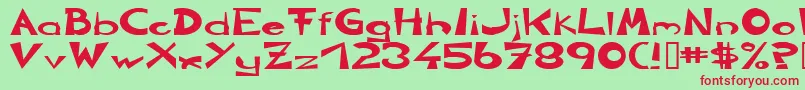 CirclineHeavy Font – Red Fonts on Green Background