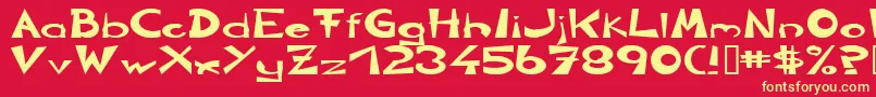 CirclineHeavy Font – Yellow Fonts on Red Background