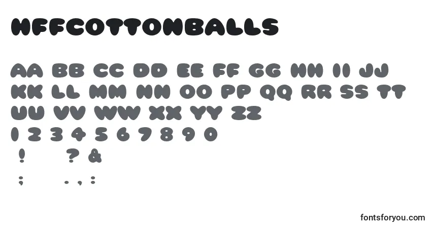 Schriftart HffCottonBalls (105519) – Alphabet, Zahlen, spezielle Symbole