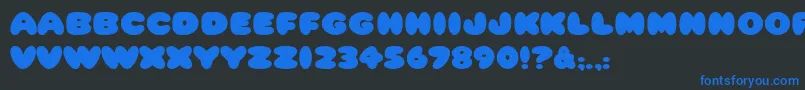 HffCottonBalls-fontti – siniset fontit mustalla taustalla