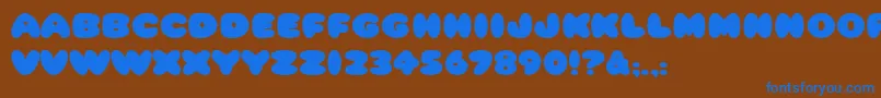 フォントHffCottonBalls – 茶色の背景に青い文字
