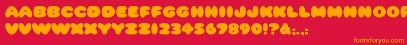 HffCottonBalls Font – Orange Fonts on Red Background