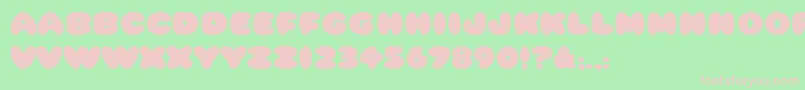 Czcionka HffCottonBalls – różowe czcionki na zielonym tle