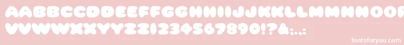 HffCottonBalls-fontti – valkoiset fontit vaaleanpunaisella taustalla