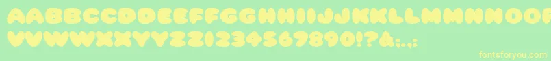 HffCottonBalls-fontti – keltaiset fontit vihreällä taustalla