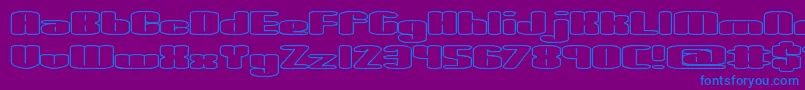 SpaciousOutlineBrk Font – Blue Fonts on Purple Background