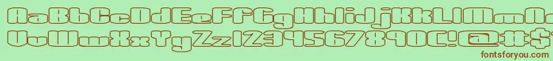 SpaciousOutlineBrk Font – Brown Fonts on Green Background