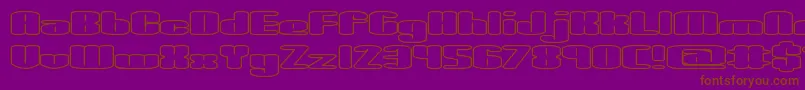 SpaciousOutlineBrk Font – Brown Fonts on Purple Background