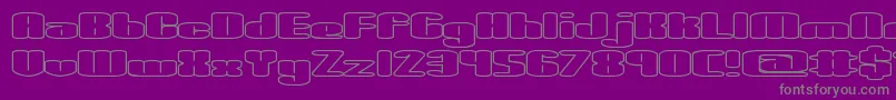 SpaciousOutlineBrk Font – Gray Fonts on Purple Background