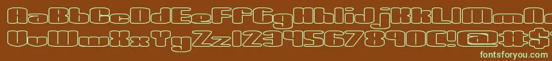 SpaciousOutlineBrk Font – Green Fonts on Brown Background