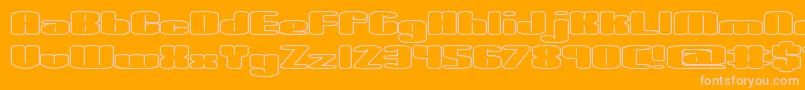 SpaciousOutlineBrk-fontti – vaaleanpunaiset fontit oranssilla taustalla