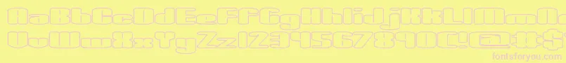 SpaciousOutlineBrk Font – Pink Fonts on Yellow Background