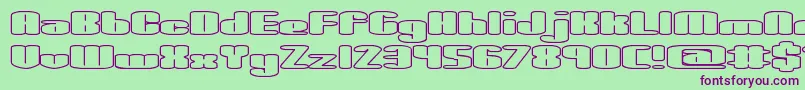 SpaciousOutlineBrk Font – Purple Fonts on Green Background